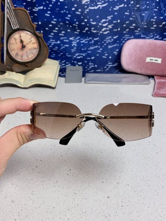 Miu Miu Rimless Gradient Sunglasses with Logo Detail main image 8